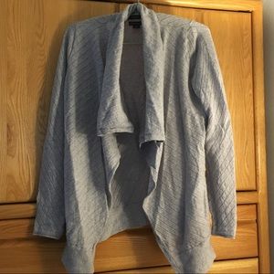Tahari grey open front sweater